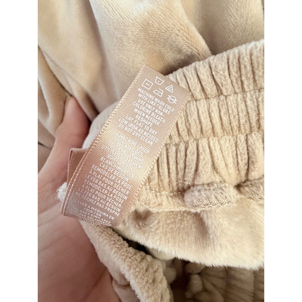 Skims Velour Jogger Lounge Pants Women’s Small Honey Beige Soft Plush Drawstring - Picture 7 of 10